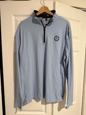 Greyson Tate Mockneck Quarter-Zip Pullover Light Blue Kohler Logo Size L